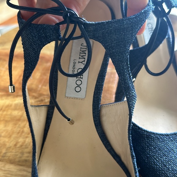 JIMMY CHOO BLUE LANCER CLOTH HEELS - Picture 3 of 6